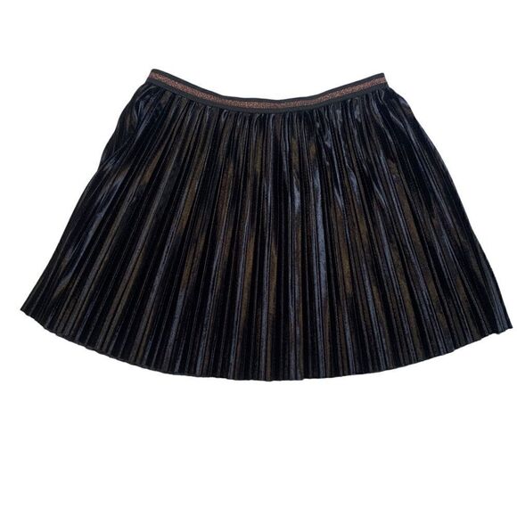 Girls Epic Threads Black Pleated Velour Skirt - Picture 1 of 7